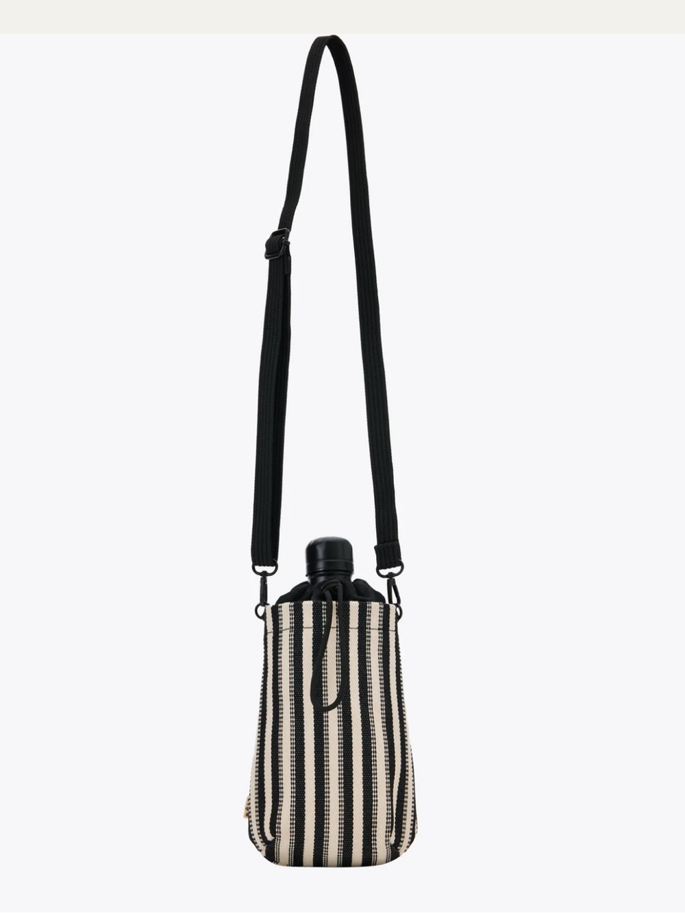 New BEIS Water Bottle Crossbody in Black Stripe